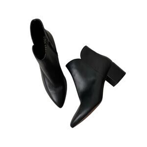 Cole Haan Elyse Black Leather Block Heel Booties Size 8.5